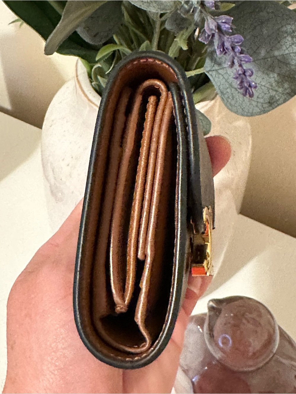 Celine Triomphe Small Wallet in Black and Brown with Gold Hardware - Picture 6 of 7